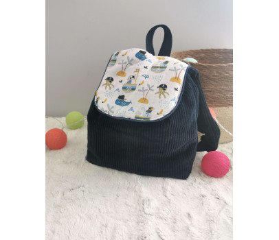 Sac à dos enfant bleu marine à personnaliser