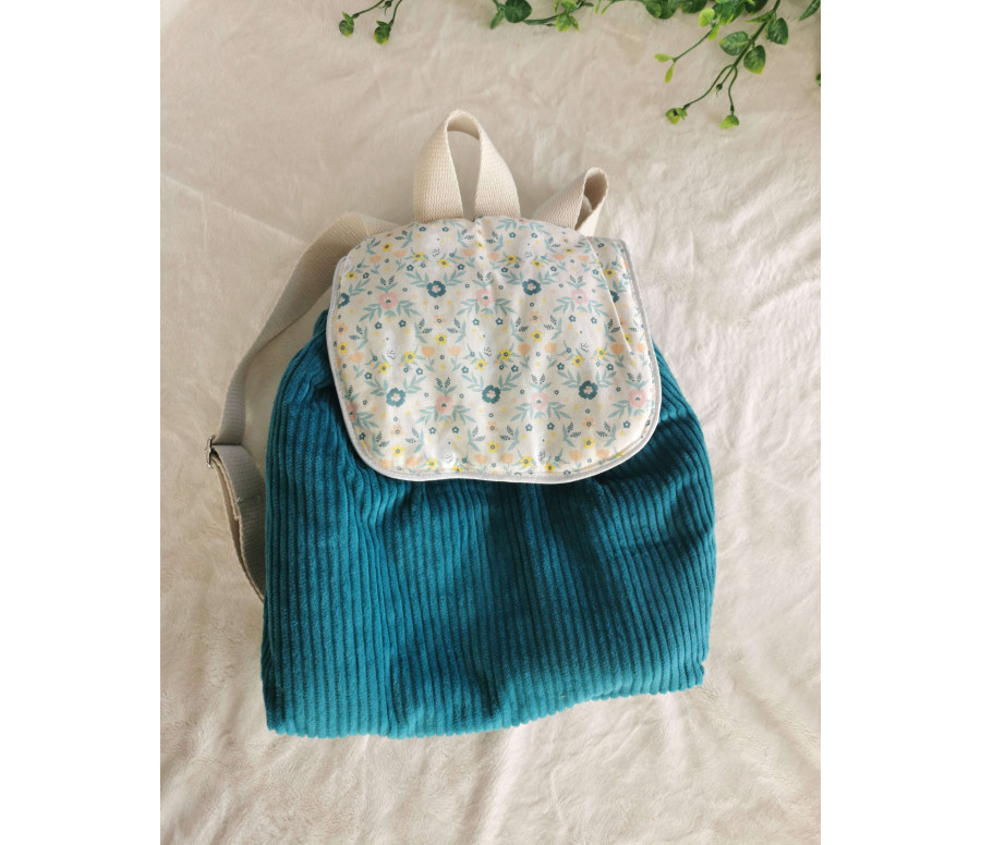 Sac à dos crèche maternelle turquoise personnalisé France