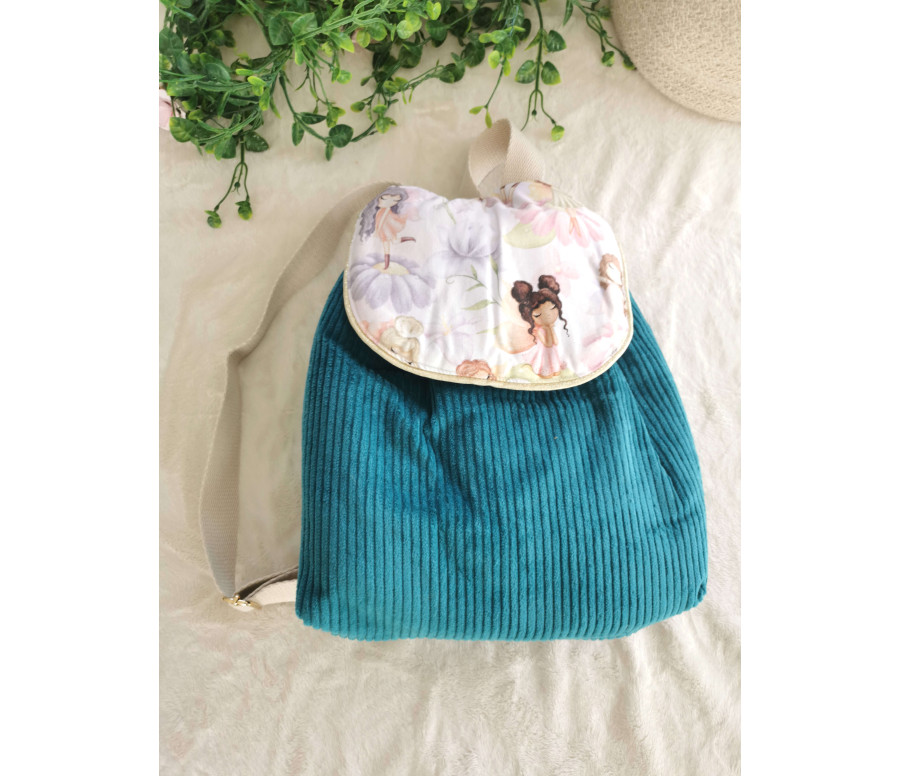 Sac à dos enfant bleu turquoise à personnaliser