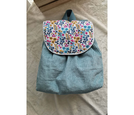 Sac à dos crèche maternelle bleu personnalisé Fait Main FR