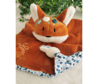 Doudou Nin-nin Artisanal FR Renard Roux personnalisé