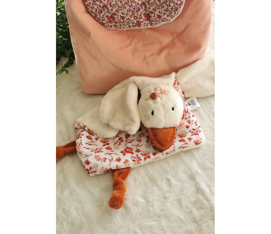 Doudou Nin-nin Artisanal Oie personnalisé Fait Main FR
