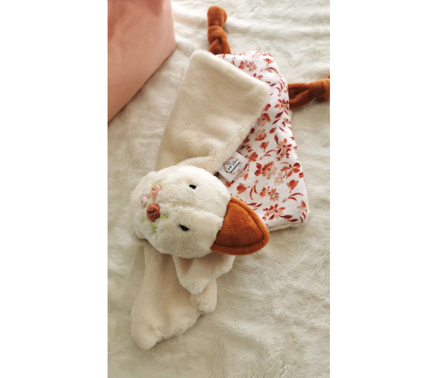 Doudou Nin-nin Artisanal Oie personnalisé Fait Main FR