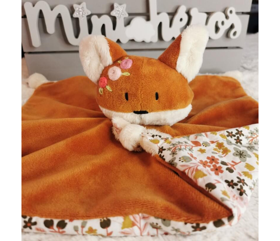 Doudou Nin-nin Artisanal FR Renard Roux personnalisé