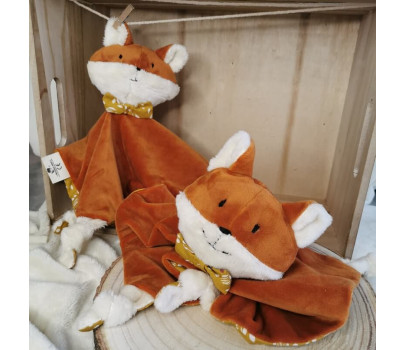 Doudou Nin-nin Artisanal FR Renard Roux personnalisé