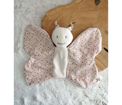 Doudou Nin-nin Artisanal Papillon personnalisé Fait Main