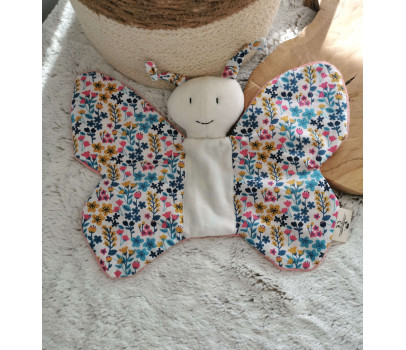 Doudou Nin-nin Artisanal Papillon personnalisé Fait Main