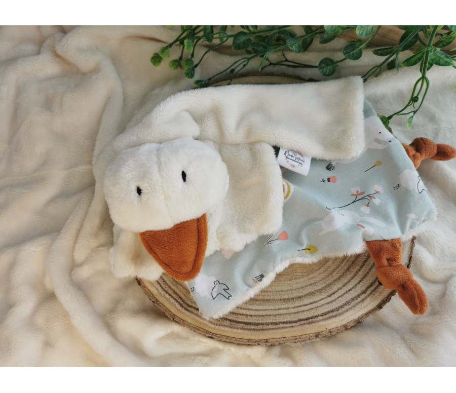 Doudou Nin-nin Artisanal Oie personnalisé Fait Main FR