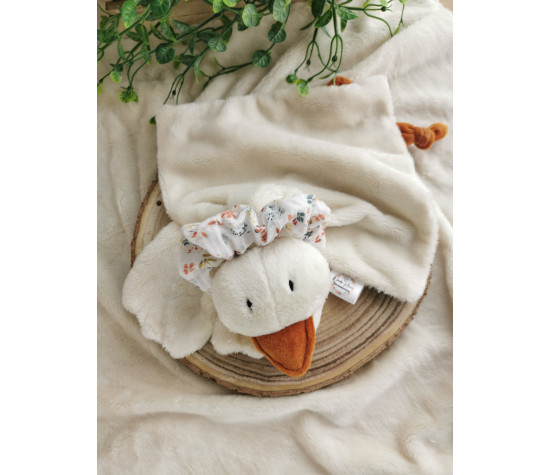 Doudou Nin-nin Artisanal Oie personnalisé Fait Main FR